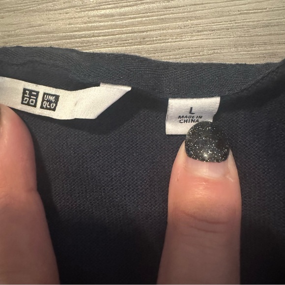 Uniqlo Large Red and Navy Striped 3/4 Sleeve Tunic - Picture 2 of 4